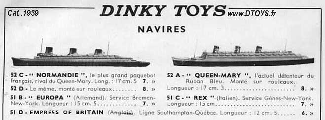 paquebots dinky toys liners